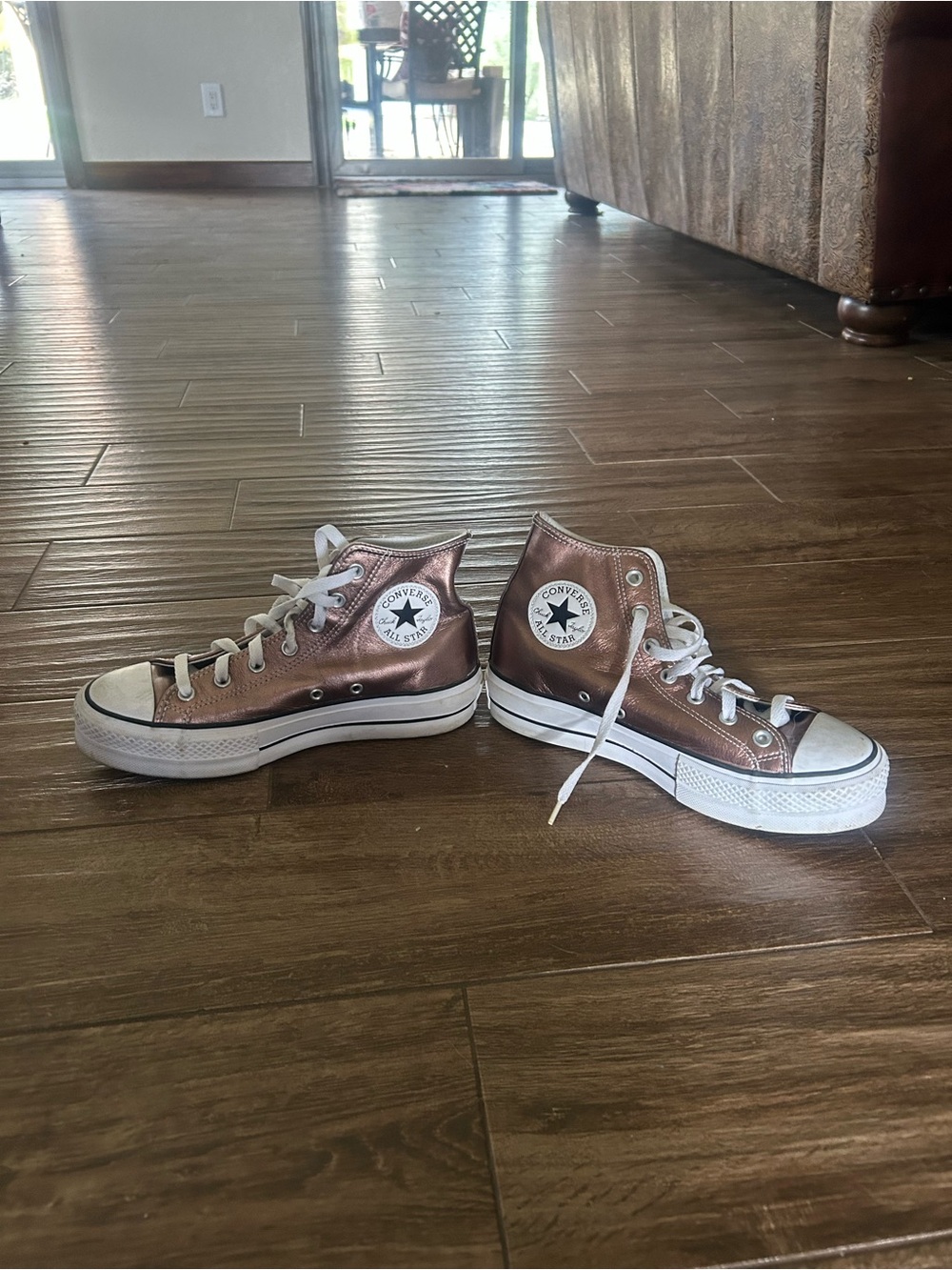 Converse metallic bronze High Tops NWOT